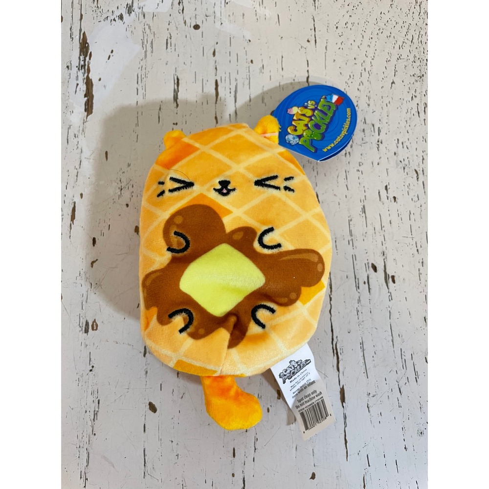 Cats vs Pickles Waffles 084 Yellow Breakfast Food Bean Bag Plush Toy NWT 4 Inch